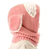 Caps Hats Cute Rabbit Ear Baby Hat Winter Warm Infant Toddler Knitted Beanie Solid Color Children Crochet Cap With Hood Scarf 230328