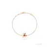 Bracelet porte-bonheur trèfle à quatre feuilles or rose rubis poli mini bracelets de tennis créateur de bijoux pour femmes hommes lien braceletfx4j