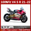 Motocicleta Bodywork para Ducati Street Fighter Panigale V4S V4R V 4 V4 S R 21 22 2021 2022 Corpo 167NO.101 V-4S V4-R V-4R V4-S 2018-2022 Moldagem de injeção Red Glossy Glossy Glossy