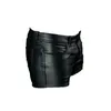 Mäns shorts män shorts solid färg casual mens korta pu läder byxor vår sommar män mode punk stil svart shorts för män 230328