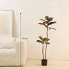 Decorative Flowers 120-180cm Nordic Style Artificial Rubber Tree Potted Plants Indoor Living Room Decoration Bonsai