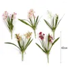 Decoratieve bloemen Witte Vanda Orchid met blad 42 cm Real Touch Latex Coating Blader Wedding Artificial Flower Bloem Event Party Decoratie-