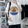 Herren T-Shirts Capibara Top Männer Comic Designer Lustige männliche Kleidung Capybara T-Shirt Kawaii Streetwear Kleidung 230327