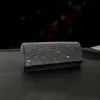 Sunglasses Cases Bags Glitter Sparking Glasses Case Sunglasses Diamond Storage Box Auto Interior Accessories Glasses Crystal Holder Women Automobiles J230328