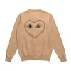 Designer Men's Sweaters Play Com Des Garcons CDG V Neck Khaki Button Cardigan Red Heart Wool Size XL New