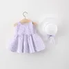 Fille robes 2023 jupe jarretelle Floral décontracté mignon princesse bébé petits vêtements 13-24m robe de baptême