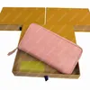 womens high-end wallet with box Fashion embossed leather long zipper purse Card Holders Clutch Bags messenger bags Passport holder2217