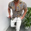 Hommes chemises décontractées à manches courtes grille simple boutonnage Slimfit grain de léopard coton Hiphop vêtements formels Hawaii 230328