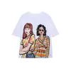 T-shirt stampata per ragazze da donna 2023 Designer estivo Tops T-shirt a maniche corte con collo rotondo di nuova moda