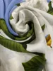 Frauenquadratschalschalte Schal 100% Twill Seidenmaterial Pint Buchstaben Blumen Muster Größe 130 cm - 130 cm