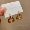 Dangle Earrings Korean Fashion Amber Triangle Retro Temperament Versatile Acrylic For Women Wedding Daily Life Jewelry Gift