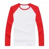 Męskie koszule T Niestandardowe logo Spring Long-Sleeved T-shirt Patchwork O-Neck Street Baseball Casual Fashion Men Men Men and Women Tops