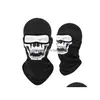 Party Masks Motorcycle Clava Skl Print Moto Fl Face Mask Windproof Skiing Head Neck Warmer Cycling Biker Hood Cap Men Helmet Dha9A