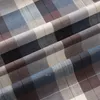 Męskie koszule swobodne Mężczyźni Oxford moda 100% bawełniany długi rękaw Slim Solid Kolor Plaid Print Stripe Formal Dress Shirt plus rozmiar 230328