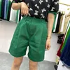 Women's Shorts Summer Fashion Shorts for Women High Waist Cotton Casual Black Green White Elastic Waist Wide Leg Short Women's Clothing 230328