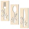 Ensembles de vaisselle mur cuisine décor signe manger signes fourchette cuillère ferme bois en bois suspendus décalcomanies amour rustique autocollants ustensiles