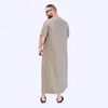 Roupas étnicas Moda muçulmana homens Arábia Saudita o Neck Dubai Abaya Pakistão Vestido de manga curta Kaftan para homens bordados Djellaba