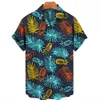 Camicie casual da uomo Camicie da uomo Camicie hawaiane Stampa frutta Maniche corte Modello ananas Top Moda casual Abbigliamento uomo Camicia allentata estiva W0328