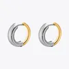 Hoop oorbellen Enfashion Two-Tone Gold Color Pendientes in For Women Simple Office Fashion Jewelry E231496