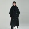 Damen-Trenchcoats 2023 Designer-Wintermantel Bubble-Ärmel, eingesteckte Taille, zweireihiger Tweed-Trenchcoat mit mittellangem Revers 230329