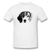 Herr t-skjortor beagle ansikte design en julklapp avslappnad grundläggande kort ärm t-shirt hundvän skjorta eur storlek