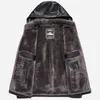 Herrläder faux läder YN-2267 Höst- och vintermän kappa rack krage hoodie naturlig fårskinn kort jack fårskinn ungdom casual wear 230329