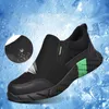 Zapatos de vestir seguridad de punta de acero para hombres trabajos de seguridad resistentes a la mujer zapatillas de zapatilla de zapatillas livianas