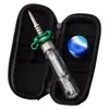 NC007 Shisha Dab Rig Glaspfeife Silikonglas 10 mm 14 mm 19 mm Keramik Quarz Nagelclip Dabber Werkzeug Ledertasche Auslaufsicher Ölplattformen Bongs Wasser Perc Bubbler