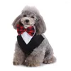 犬の首輪輝かしいケックタキシードバンダナボウタイとのフォーマルカラー調整可能なかわいいペットネッカチーフウェディングパーティーバースデイスカーフ