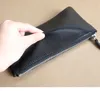 Portafogli in vera pelle di mucca da uomo Slim Soft Long Zipper Wallet Portamonete maschile Tasca per soldi Pochette Telefono femminile Pochette Porta carte