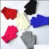 Party Favor Children Winter Christmas Gloves Candy Color Boy Girl Acrylic Glove Kid Knitted Finger Stretch Mitten Student Outdoor Gi Dhy6I
