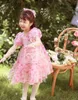 Flickans klänningar Rinilucia Summer Girls 'Dress Ball Gown Puff Sleeve Sweet Princess Dress Floral Barn Baby Kids Clothing for Girls