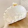 Evening Bags Women Flowers Egg Shaped Clutch Purse Mini Party Dinner With Chain Drop 230329