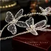 Hair Clips & Barrettes Mesh Butterfly Shape Double Pearl Hairband Bride Wedding Dress Sweet Crown With Makeup Headdress Super FairyHair