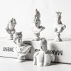 Figurines Greek Mythology Figurine White Gypsum David Statue Alexander/Aphrodite/Apollo/Michelangelo/Venus/Athena Sculpture Home Decor P230329