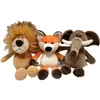 Poupées en peluche 25cm Farcies Réaliste Lion Tigre Éléphant Singe Léopard Girafe Raton Laveur Poupée Simulation Animaux De La Forêt Jouets pour Enfants Cadeau 230329