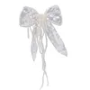 أغطية الرأس Embridery Lace Long Pearl Tassle Fringe Bow Barrettes Beautiful Party Birl