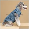 Dog Apparel Pet Clothes Dogs Jackets Shirts Accessories Autumn Winter Presbyopia Denim Vests Cats Small And Medium Teddy French Figh Dhu08