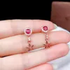 Brincos de garanhão kjjeaxcmy jóias finas 925 Sterling Silver Inclaid Natural Turmaline Red Turmaline Mulheres vintage Fashion Star Ear Gem Studs