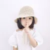 CAPS HATS Fashion Lace Baby Summer Straw Bow Girl Cap Beach Children Panama Princess and For Kids 1pc 230328