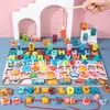 Jouets d'apprentissage Montessori Bois Multifonctionnel Tableau Logarithmique Caractère Trafic Animal Magnétique Pêche Préscolaire Enfant Éducation Préscolaire 230329