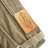 Jeans de jeans Men Jeans Jeans Selvedge jeans Jeans Vulcanização Khaki calça calça outono e inverno Calças de carga homens zíper Fly Casual 230329