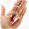 Keychains Lanyards Creative 1/6 Hollow 3D Sneakers Model Souvenirs Basketball Shoes Sports Enthusiasts Keyring Car Backpack Pendan Dhb63