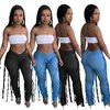 Jeans pour femmes vêtements pour femmes taille basse belle Bandage femme mode Denim crayon pantalon salon Streetwear Y2k vêtements articles en gros