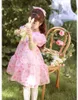 Flickans klänningar Rinilucia Summer Girls 'Dress Ball Gown Puff Sleeve Sweet Princess Dress Floral Barn Baby Kids Clothing for Girls