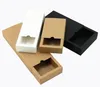 Caja de regalo de papel Kraft negro de alta gama, caja de cartón de embalaje blanco, caja de embalaje para Baby Shower de boda, cajas de cajones delicadas para galletas, 100 Uds.