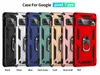 Google Pixel 4a 5 5a 6a 6a 6 7 Pro 7a 4 XL 3a XL Car Car Magnetic Metal Ring Ring Ring Armor ShockProof Case Phone Back Coverのリングスタンドケース