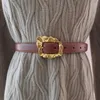 Ceintures décontracté femmes en cuir véritable Vintage sculpté boucle ceinture filles robe Jean pantalon ceinture pour dame mode