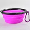 Pet Dog Bowls Folding Portable Dog Food Container Silikon Pet Bowl Puppy Collapsible Bowls Pet Feeding Bowls med klättring av spänne 500 st E0329