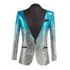 Men's Suits Blazers Black Sequin One Button Shawl Collar Suit Jacket Men Bling Glitter Nightclub Prom DJ Blazer Jacket Men Stage Clothes for Singers 230329
